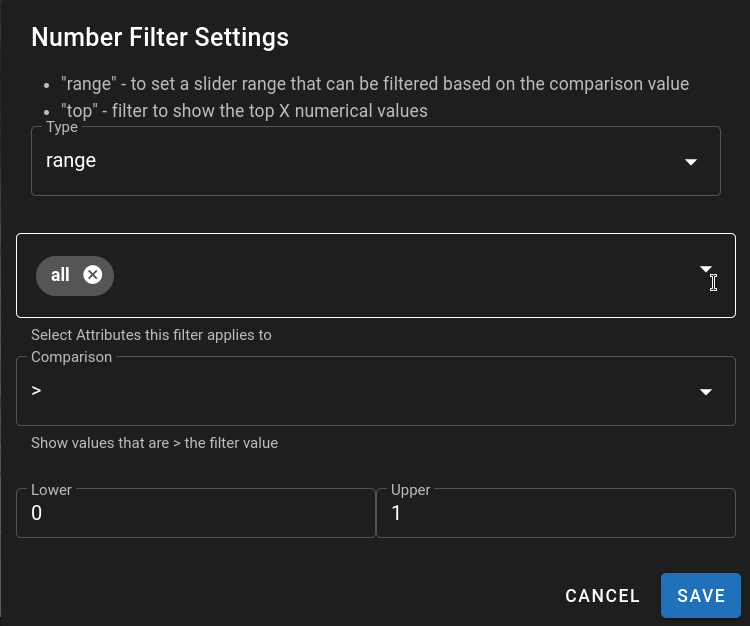 Numeric Filter