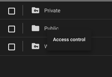 Access Control Menu